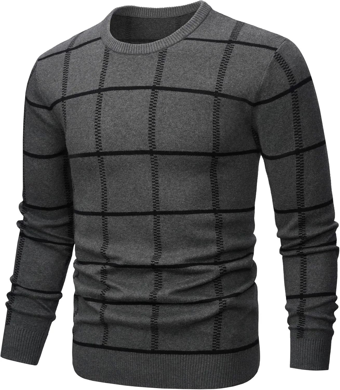 MAGNIVIT Men's Basic Designed Knitted Sweaters Cotton Soft Crewneck Fall Winter Sweaters