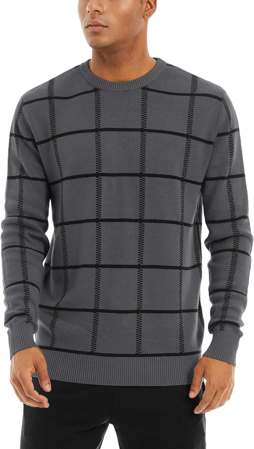 MAGNIVIT Men's Basic Designed Knitted Sweaters Cotton Soft Crewneck Fall Winter Sweaters