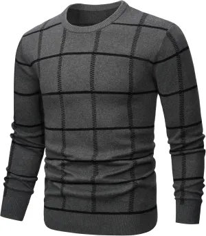 MAGNIVIT Men's Basic Designed Knitted Sweaters Cotton Soft Crewneck Fall Winter Sweaters