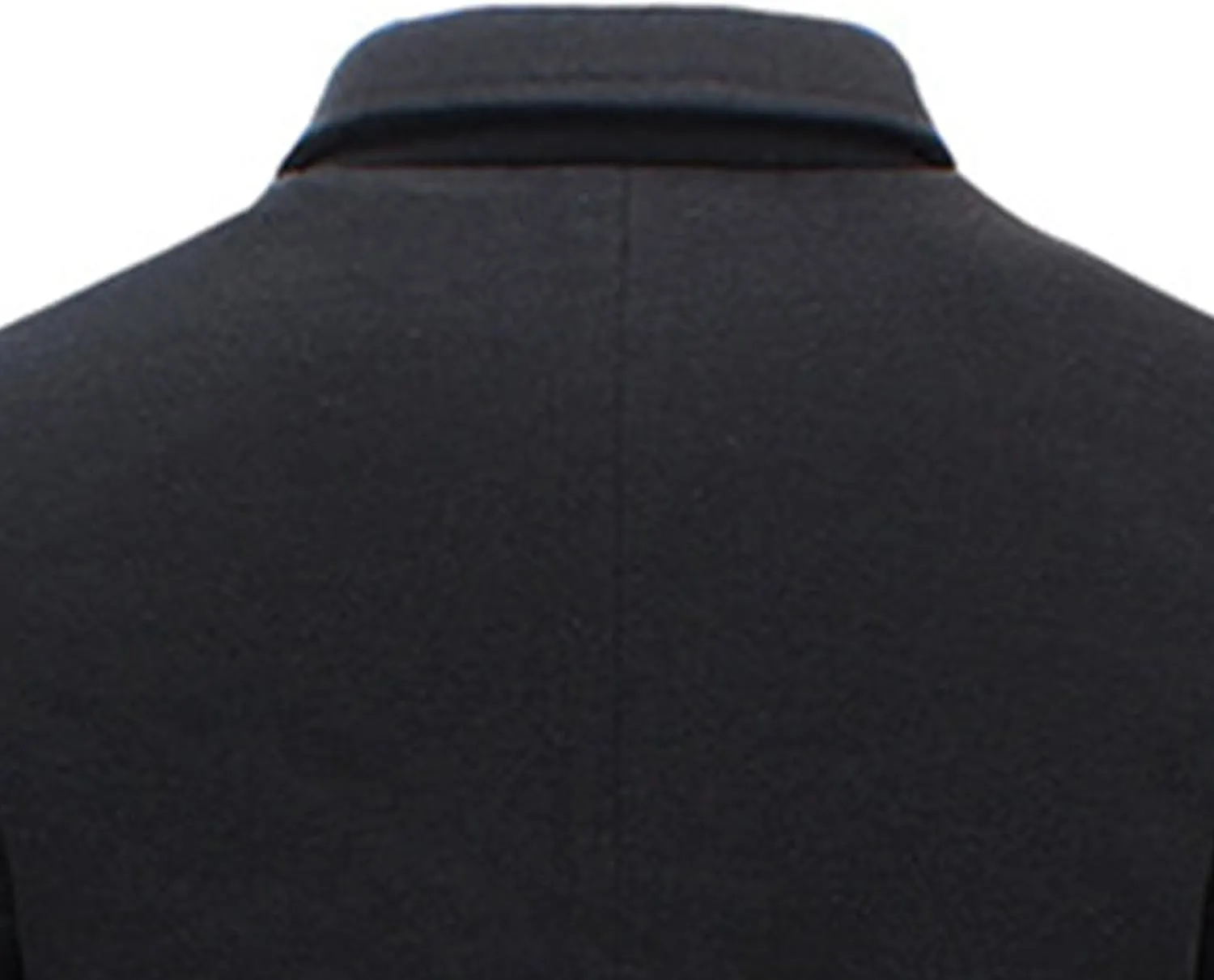 Maiyifu-GJ Mens Slim Fit Long Trench Coat Wool Blend Overcoat Warm Winter Single Breasted Coat Mid-Length Outerwear