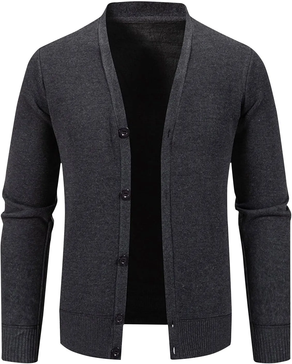 Men Knit Cardigan Sweater Button Down Knit Sweater Stand Collar Long Sleeve Sweater Lightweight V Neck Cardigan