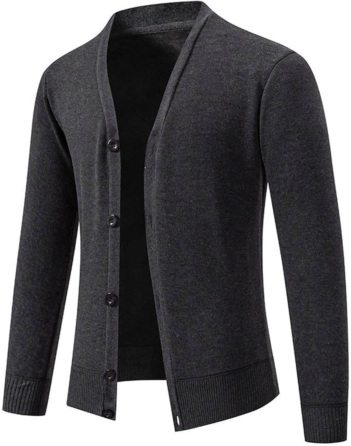 Men Knit Cardigan Sweater Button Down Knit Sweater Stand Collar Long Sleeve Sweater Lightweight V Neck Cardigan
