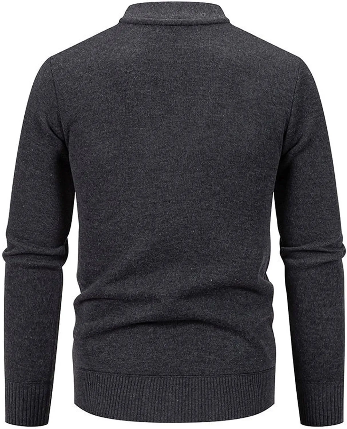 Men Knit Cardigan Sweater Button Down Knit Sweater Stand Collar Long Sleeve Sweater Lightweight V Neck Cardigan