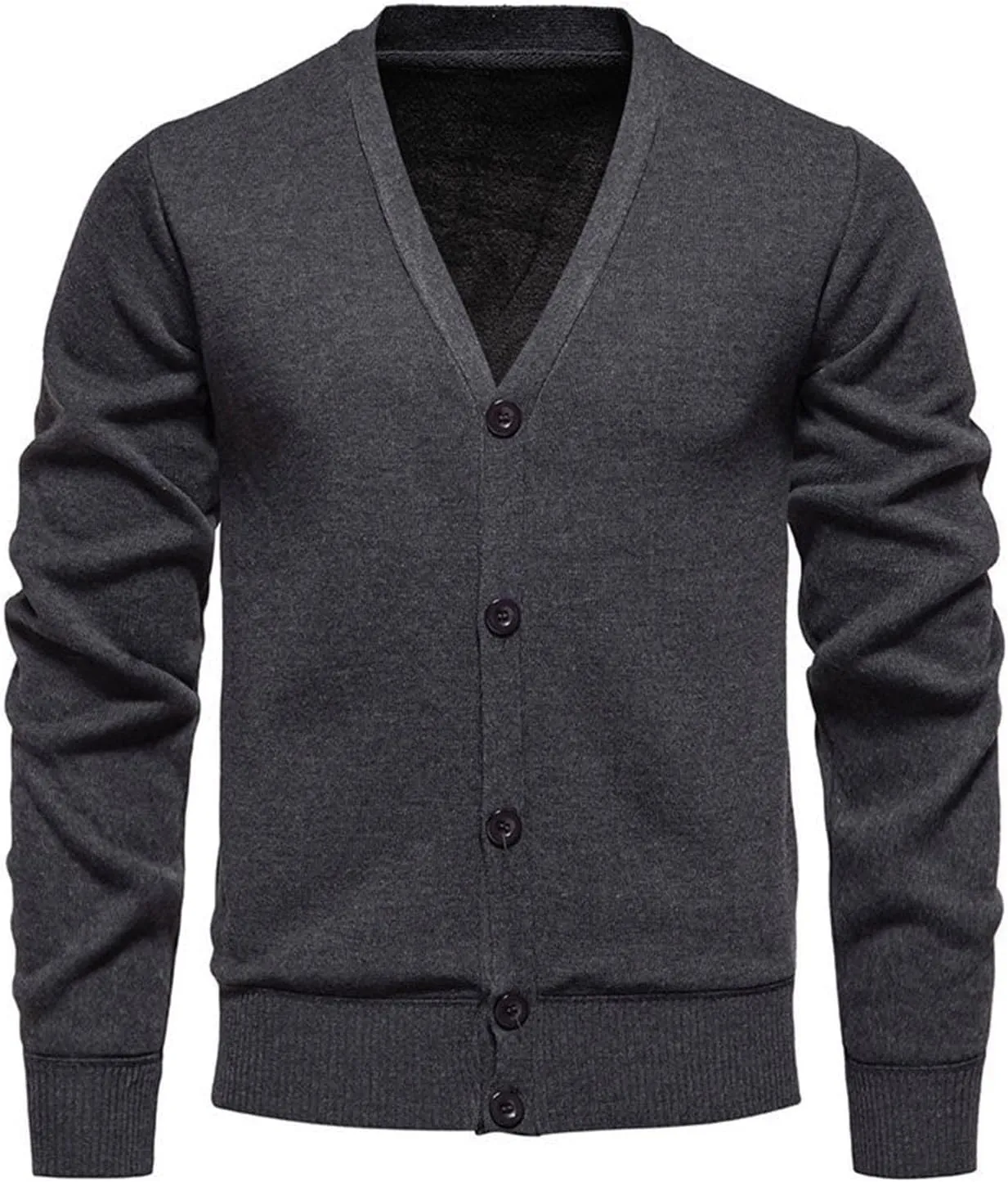 Men Knit Cardigan Sweater Button Down Knit Sweater Stand Collar Long Sleeve Sweater Lightweight V Neck Cardigan