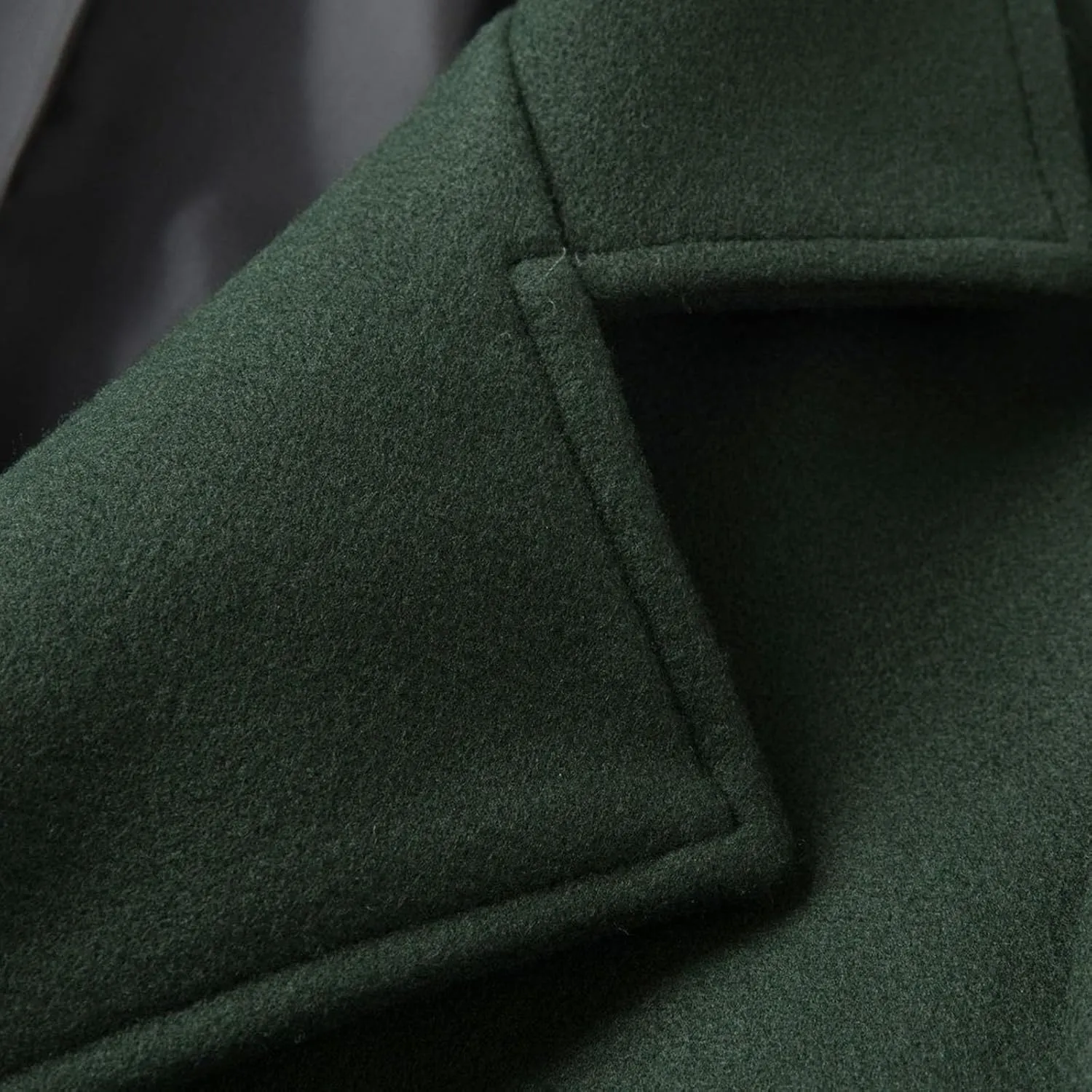Men's Business Casual Long Trench Coat Classic Double Breasted Wool Blend Pea Coat Warm Winter Overcoat with Pockets
