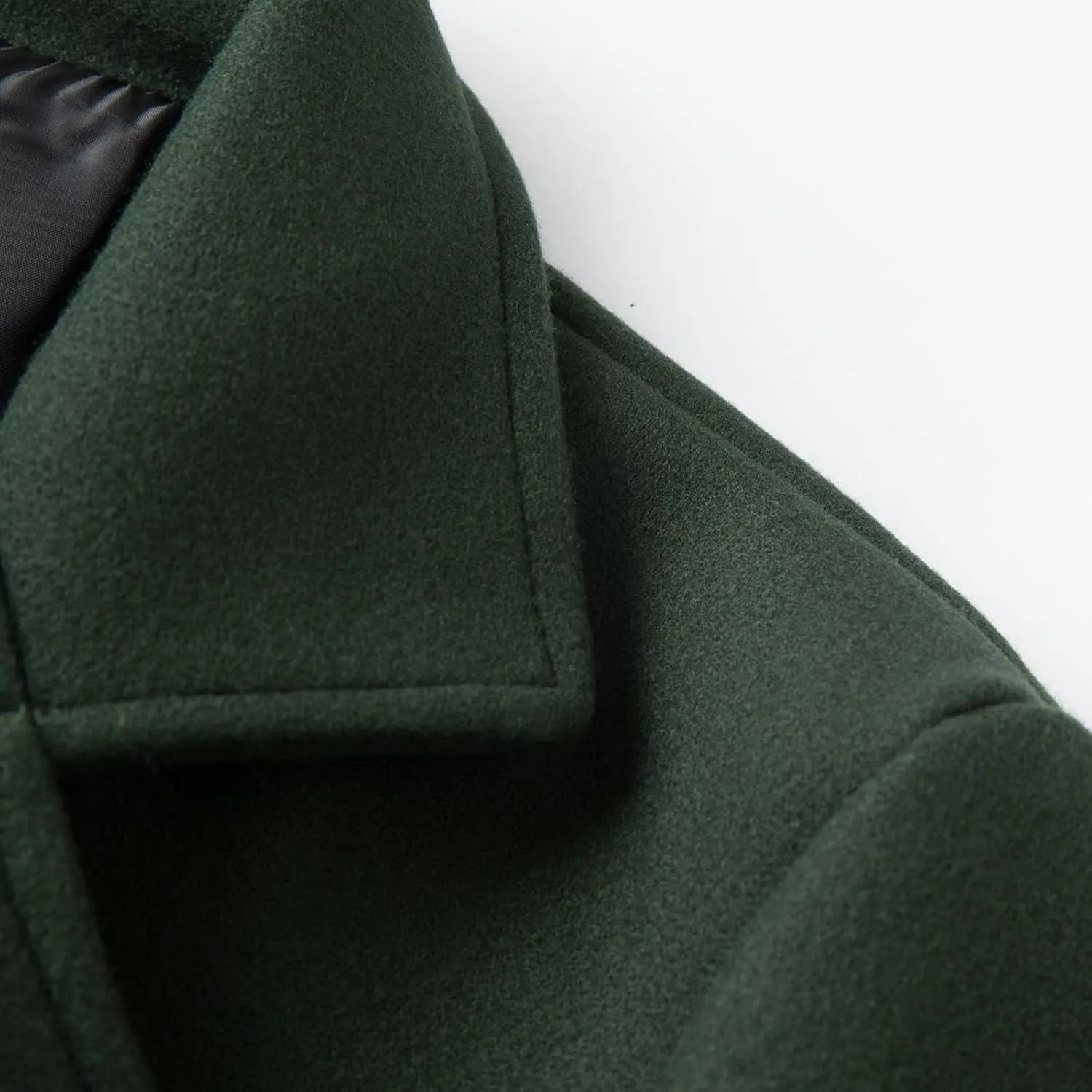 Men's Business Casual Long Trench Coat Classic Double Breasted Wool Blend Pea Coat Warm Winter Overcoat with Pockets