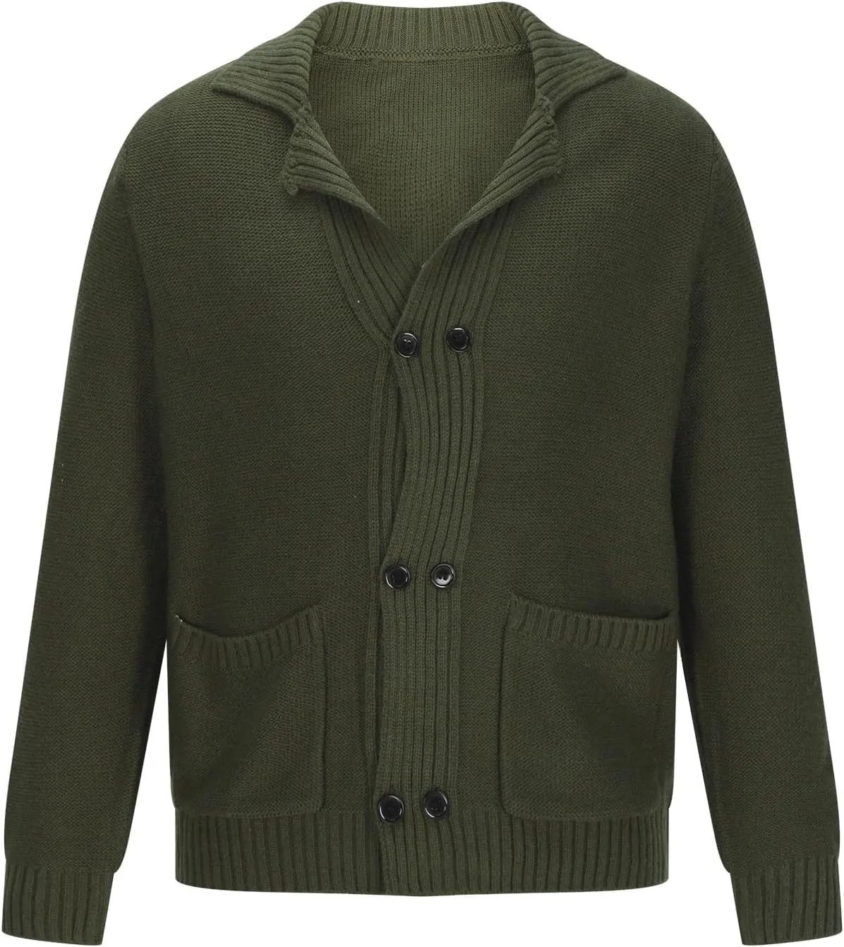 Men's Cable Knit Cardigan Button Down Open Front Cardigan Casual Long Sleeve Sweater Plus Size Knit Cardigan
