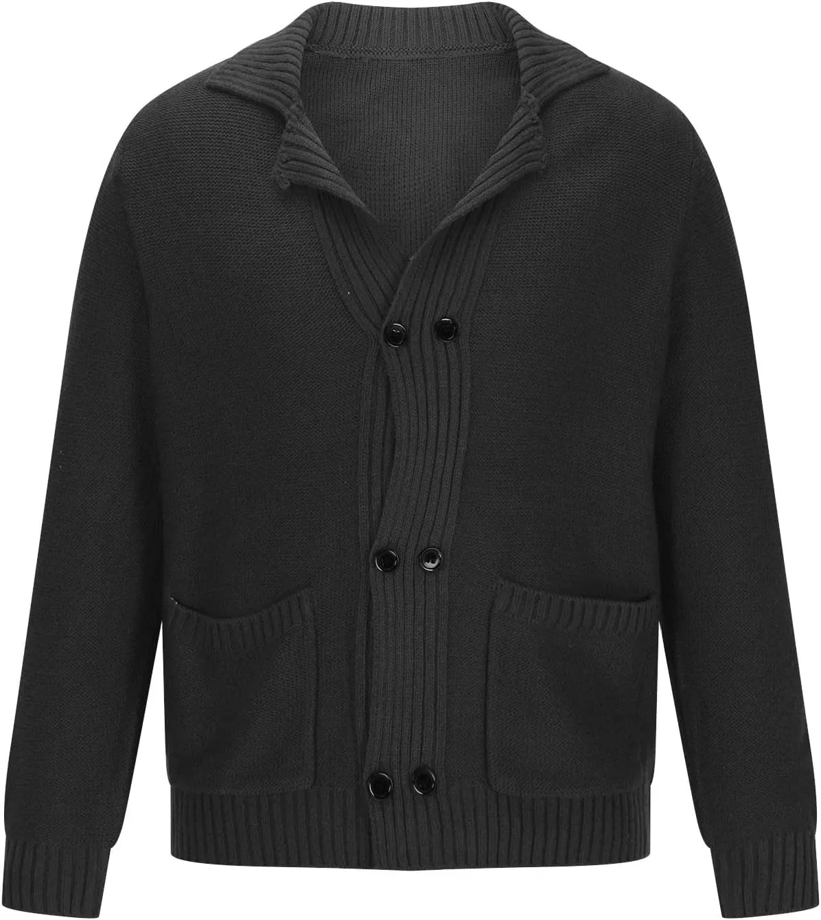 Men's Cable Knit Cardigan Button Down Open Front Cardigan Casual Long Sleeve Sweater Plus Size Knit Cardigan
