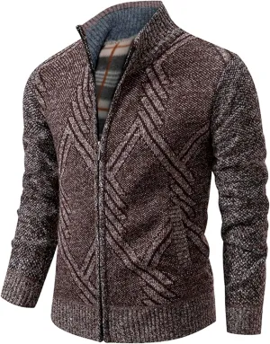 Mens Cardigan, Men's Cardigan Sweaters Casual Full Zip Sweaters Knitted Cardigan Winter Warm Jackets with Pockets