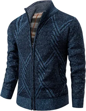 Mens Cardigan, Men's Cardigan Sweaters Casual Full Zip Sweaters Knitted Cardigan Winter Warm Jackets with Pockets