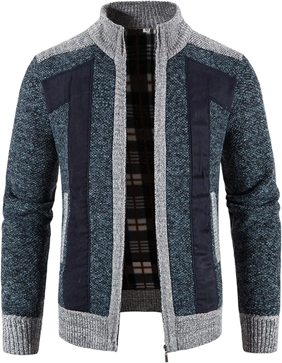 Mens Cardigan, Mens Sweater Cardigan Full Zip Knitted Long Sleeve Sweaters Men Workout Outfits Fleece Warm Jackets