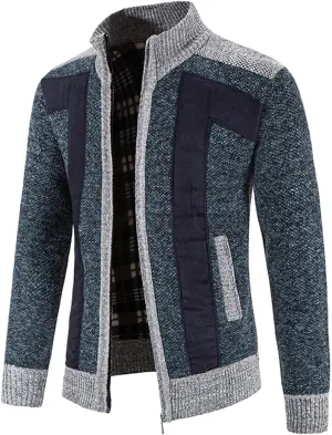 Mens Cardigan, Mens Sweater Cardigan Full Zip Knitted Long Sleeve Sweaters Men Workout Outfits Fleece Warm Jackets