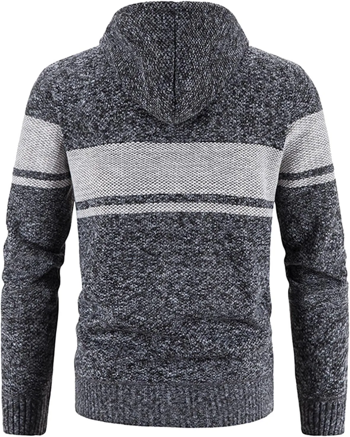 Mens Cardigan, Men's Sweaters Full Zip Slim Thick Knitted Cardigan Sweaters Patchwork Jackets with Pockets