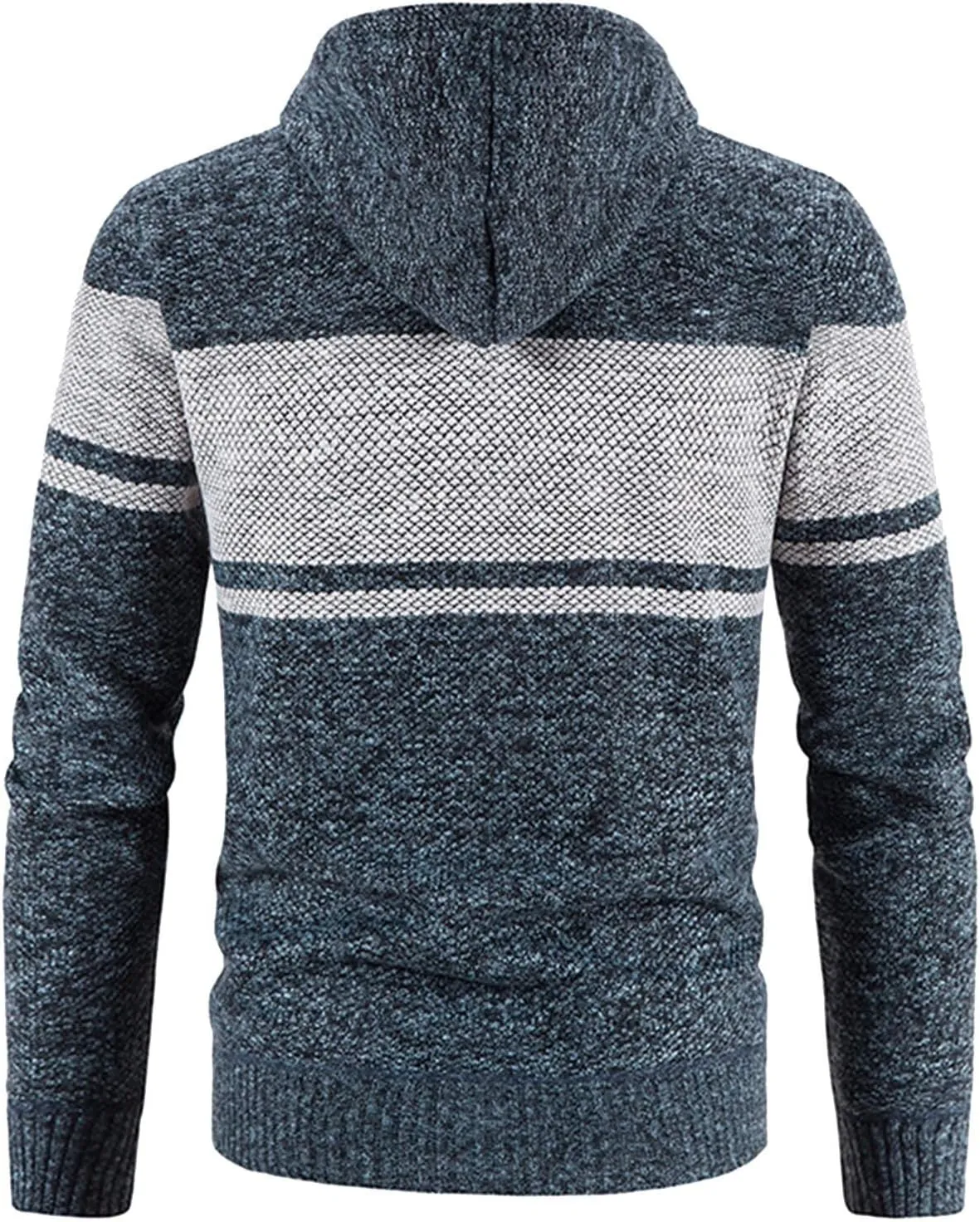 Mens Cardigan, Men's Sweaters Full Zip Slim Thick Knitted Cardigan Sweaters Patchwork Jackets with Pockets