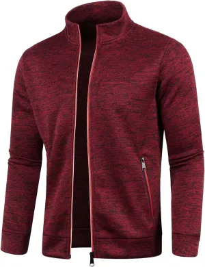 Mens Cardigan, Men's Sweaters Full Zip Slim Thick Knitted Cardigan Sweaters Solid Jacket Coats with Pockets