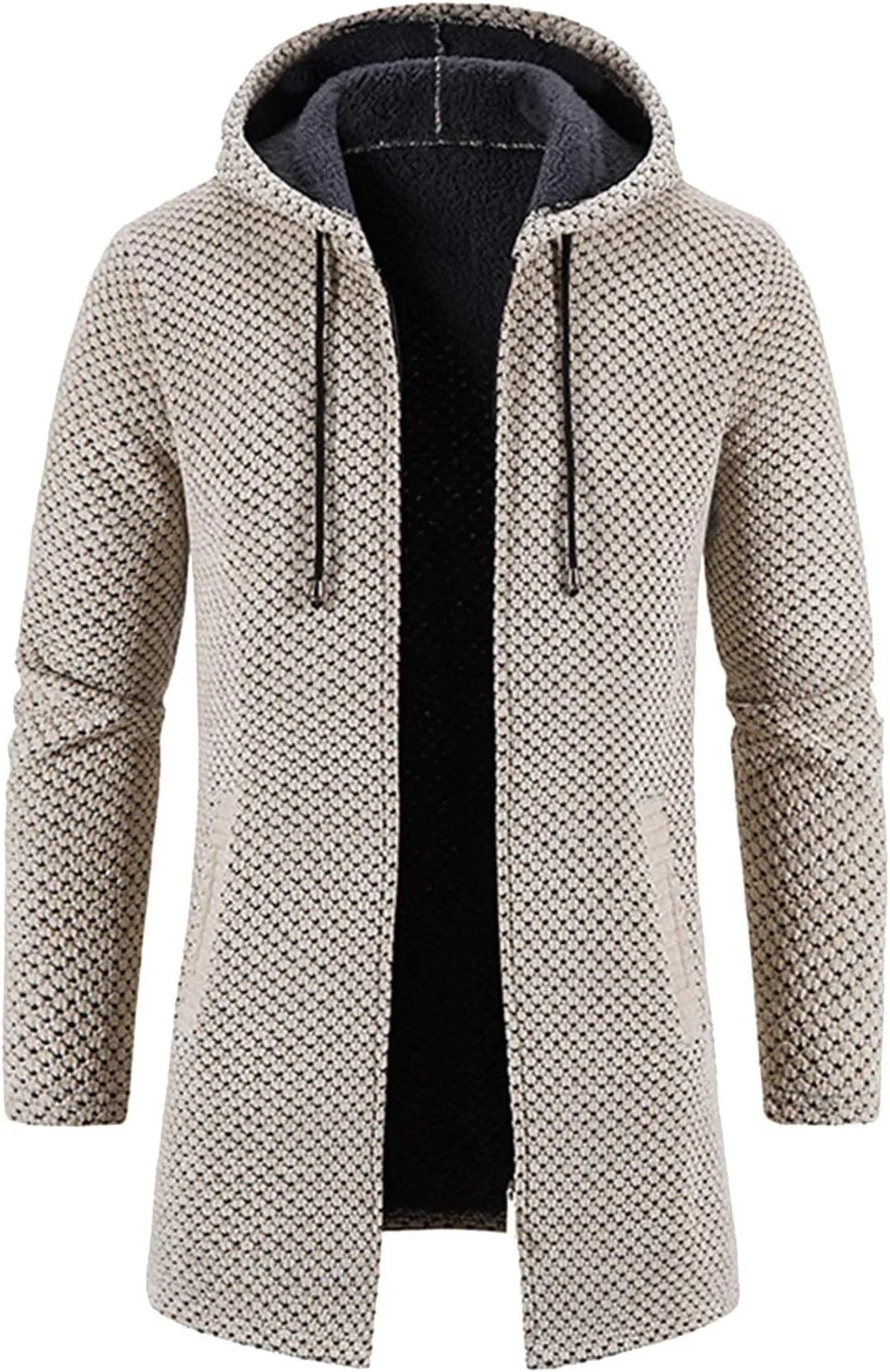 Mens Cardigan, Men's Sweaters Full Zip Slim Thick Knitted Cardigan Sweaters Solid Thick Jackets with Pockets