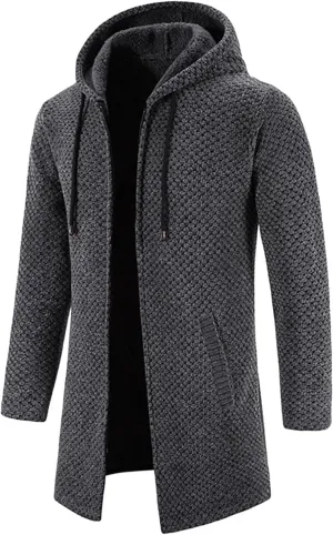 Mens Cardigan, Men's Sweaters Full Zip Slim Thick Knitted Cardigan Sweaters Solid Thick Jackets with Pockets