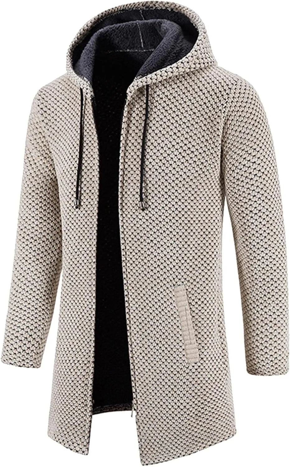Mens Cardigan, Men's Sweaters Full Zip Slim Thick Knitted Cardigan Sweaters Solid Thick Jackets with Pockets