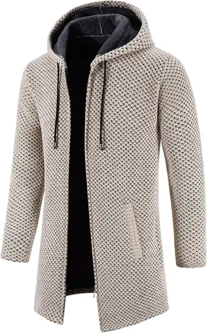 Mens Cardigan, Men's Sweaters Full Zip Slim Thick Knitted Cardigan Sweaters Solid Thick Jackets with Pockets