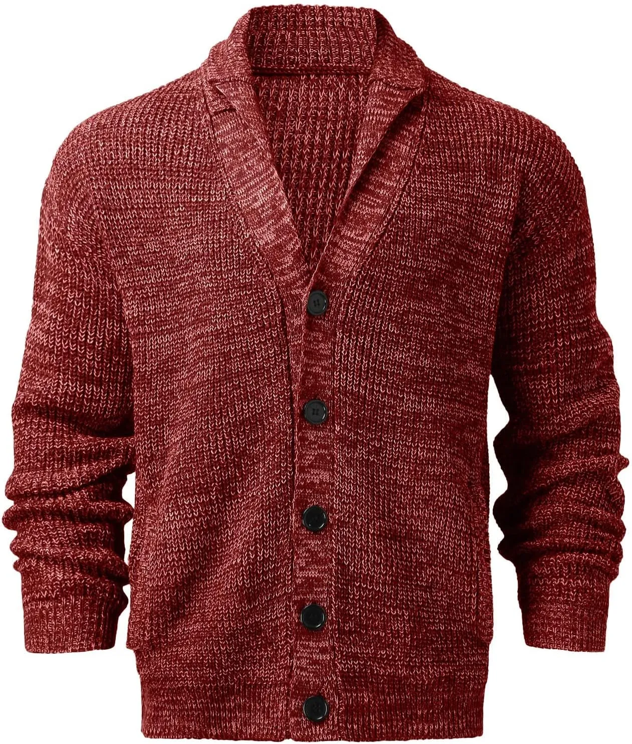 Men's Cardigan Sweater Cable Knit V Neck Button up Sweaters Ribbed Cardigan Sweater Classic Sweaters with Pockets