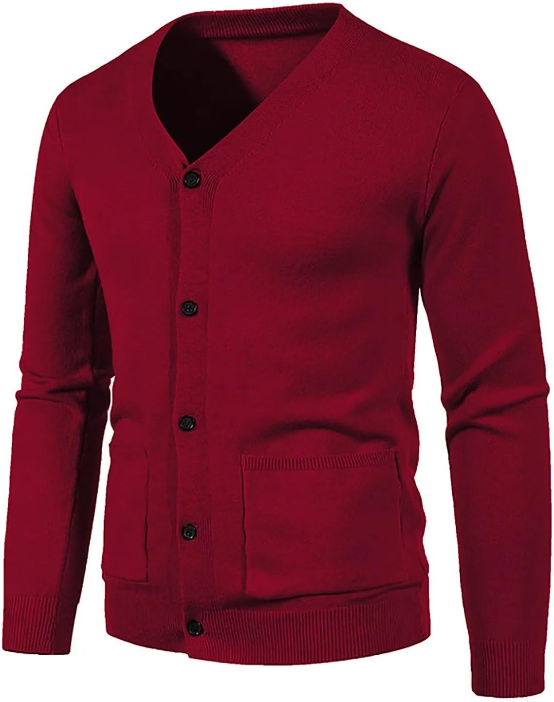 Men's Cardigan Sweaters Button Down Knit Sweater Long Sleeve V Neck Cardigan Slim Fit Cardigan Sweaters Winter Outfits