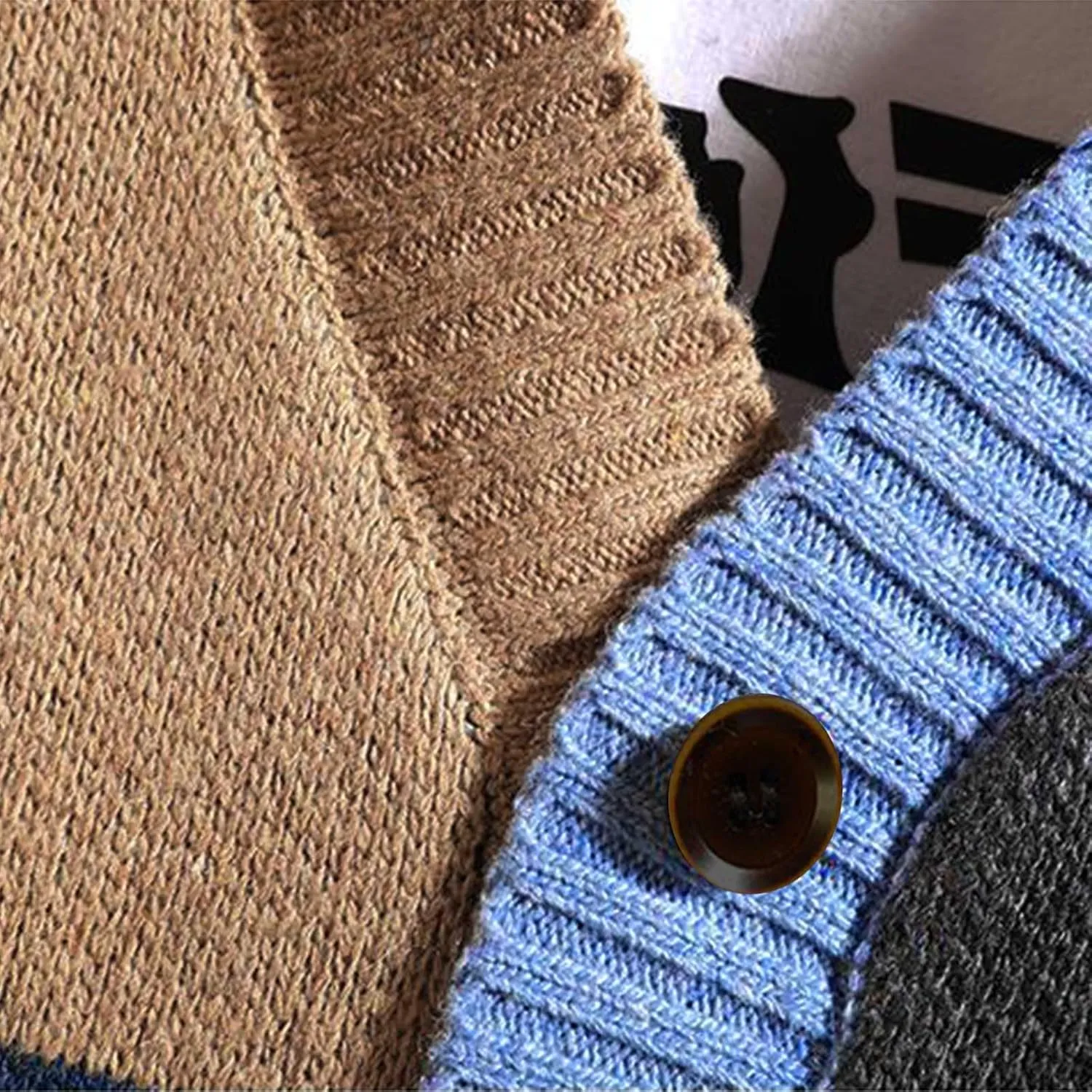 Mens Cardigan Sweaters, Button Down Long Sleeve Knitted Slim Fit Sweaters Fall Winter Soft Athletic Sportswear