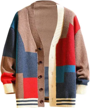 Mens Cardigan Sweaters, Button Down Long Sleeve Knitted Slim Fit Sweaters Fall Winter Soft Athletic Sportswear