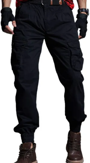Men's Cargo Joggers Work Camo Chino Utility Combat Pants Trousers with Multi Pockets for Fall and Winter