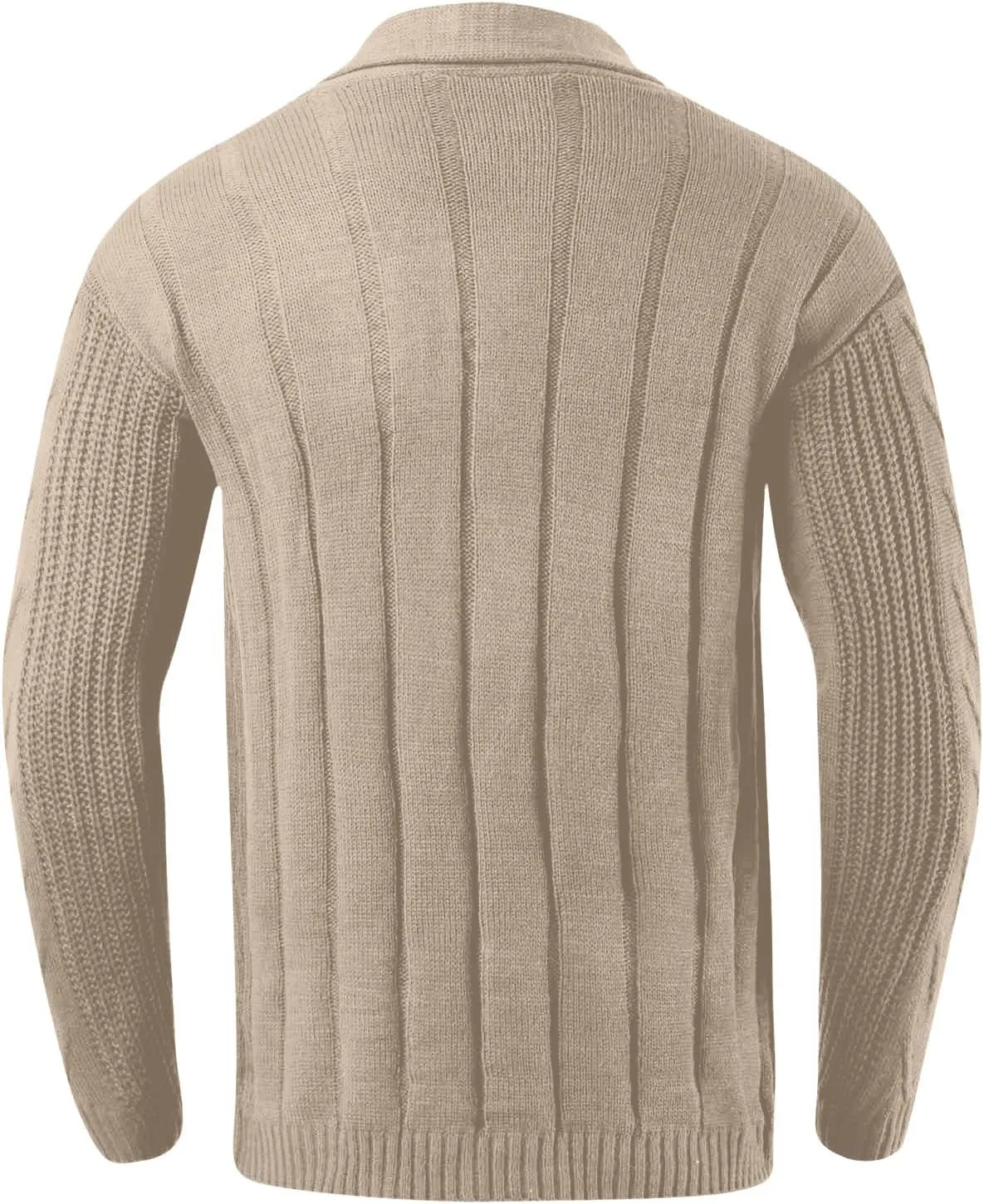 Men's Cashmere Sweaters, Mens Cable Knit Cardigan Sweater Shawl Collar Loose Fit Long Sleeve Casual Cardigans