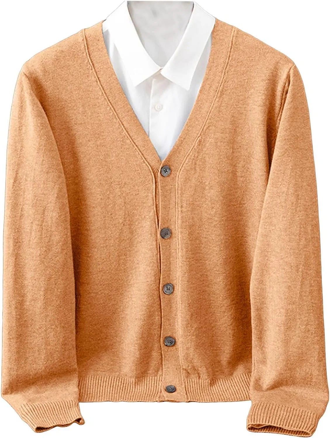 Men's Cashmere Sweaters, Mens Shawl Collar Cardigan Sweater Cable Knit Button Chunky Long Sleeve Warm Casual Sweaters