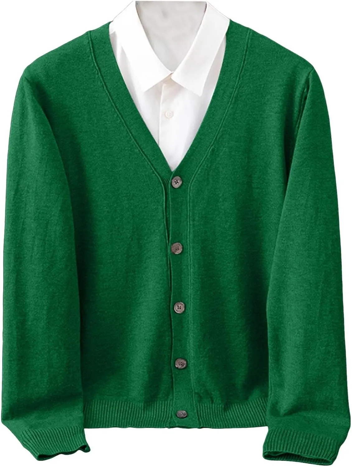 Men's Cashmere Sweaters, Mens Shawl Collar Cardigan Sweater Cable Knit Button Chunky Long Sleeve Warm Casual Sweaters
