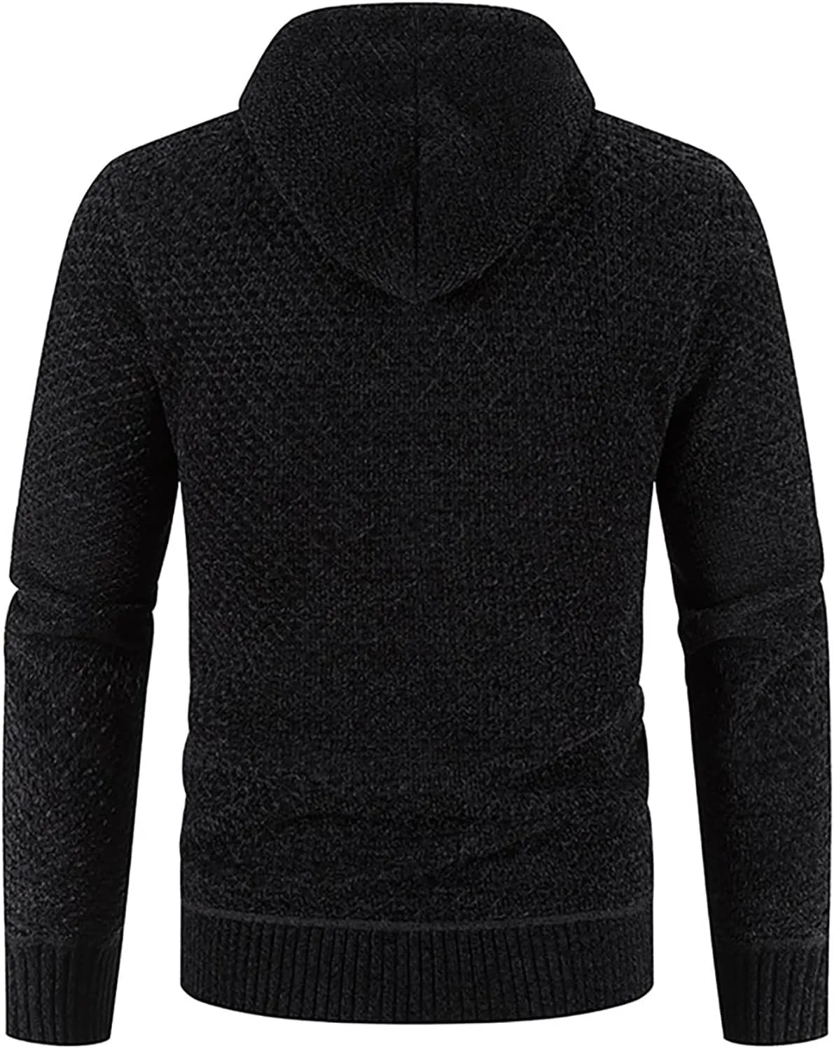 Men's Casual Stand Collar Cardigan Button Down Cable Thick Knitted Full Zip Sweater with Pattern