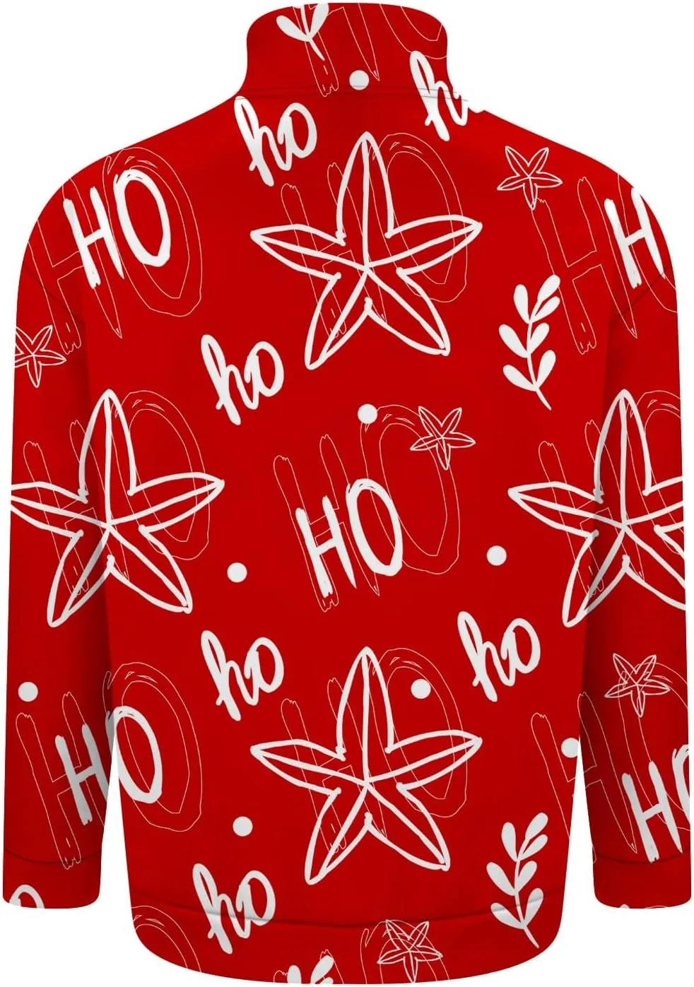 Mens Corduroy Sweater Christmas Tree Elk Printed Long Sleeve Button Henry Collar Polo Shirt Holiday Santa Sweatshirt