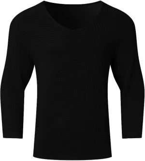 Men's Cotton V Neck Knitted Sweater Jumper Hollow Out Solid Color Long Sleeve Pullover Tops 2025