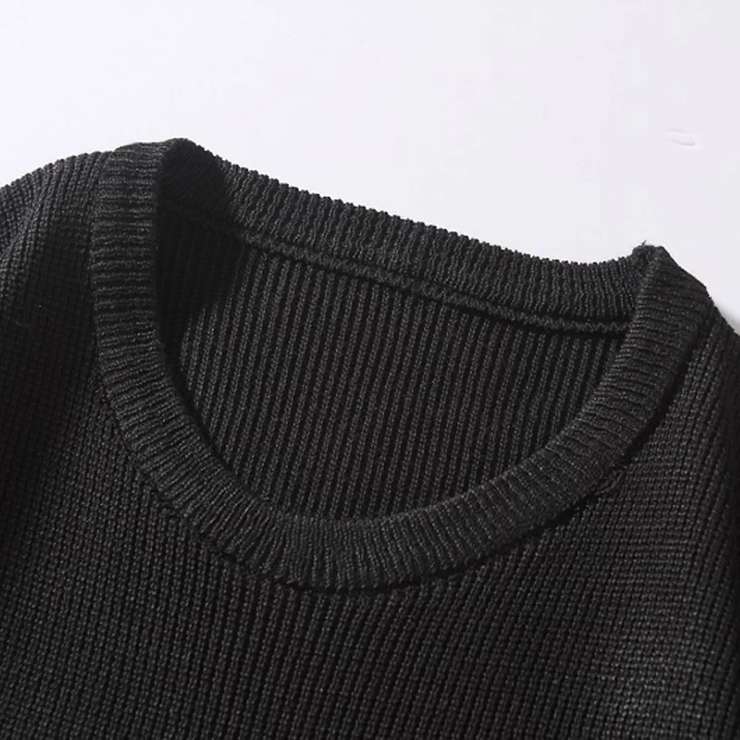 Mens Crewneck Oversized Sweaters Long Sleeve Patchwork Knit Jumper Pullover Stretchy Autumn Fashion Blouse T Shirts