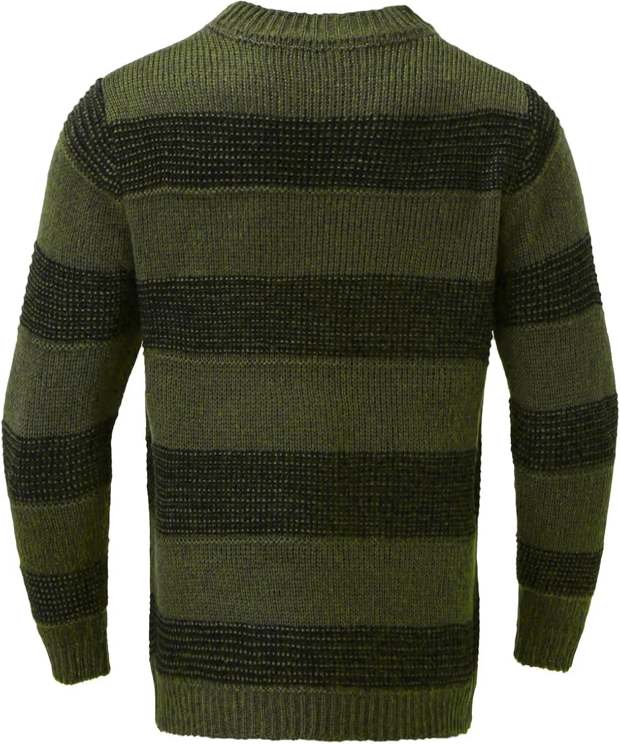 Mens Crewneck Pullover Sweater Waffle Textured Striped Print Long Sleeve Knitted Sweaters Fall Winter Sweaters