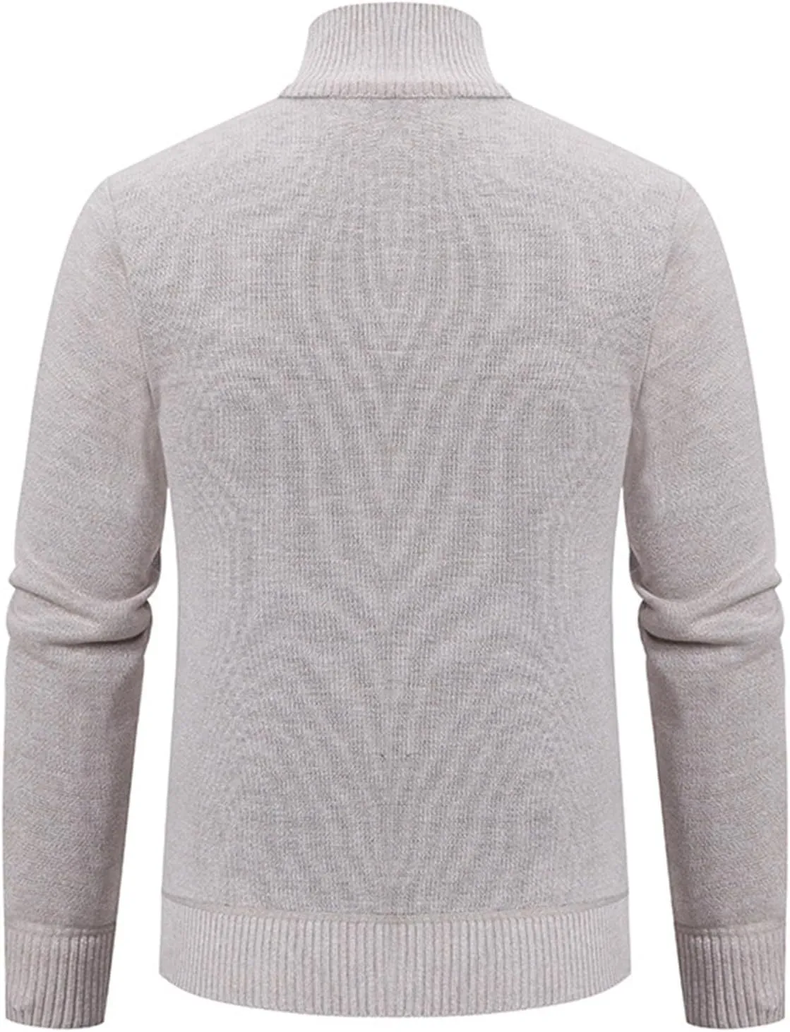 Mens Decent Full Zip Stand Collar Cardigans Business Casual Button Down Cable Knitted Sweater Blazers