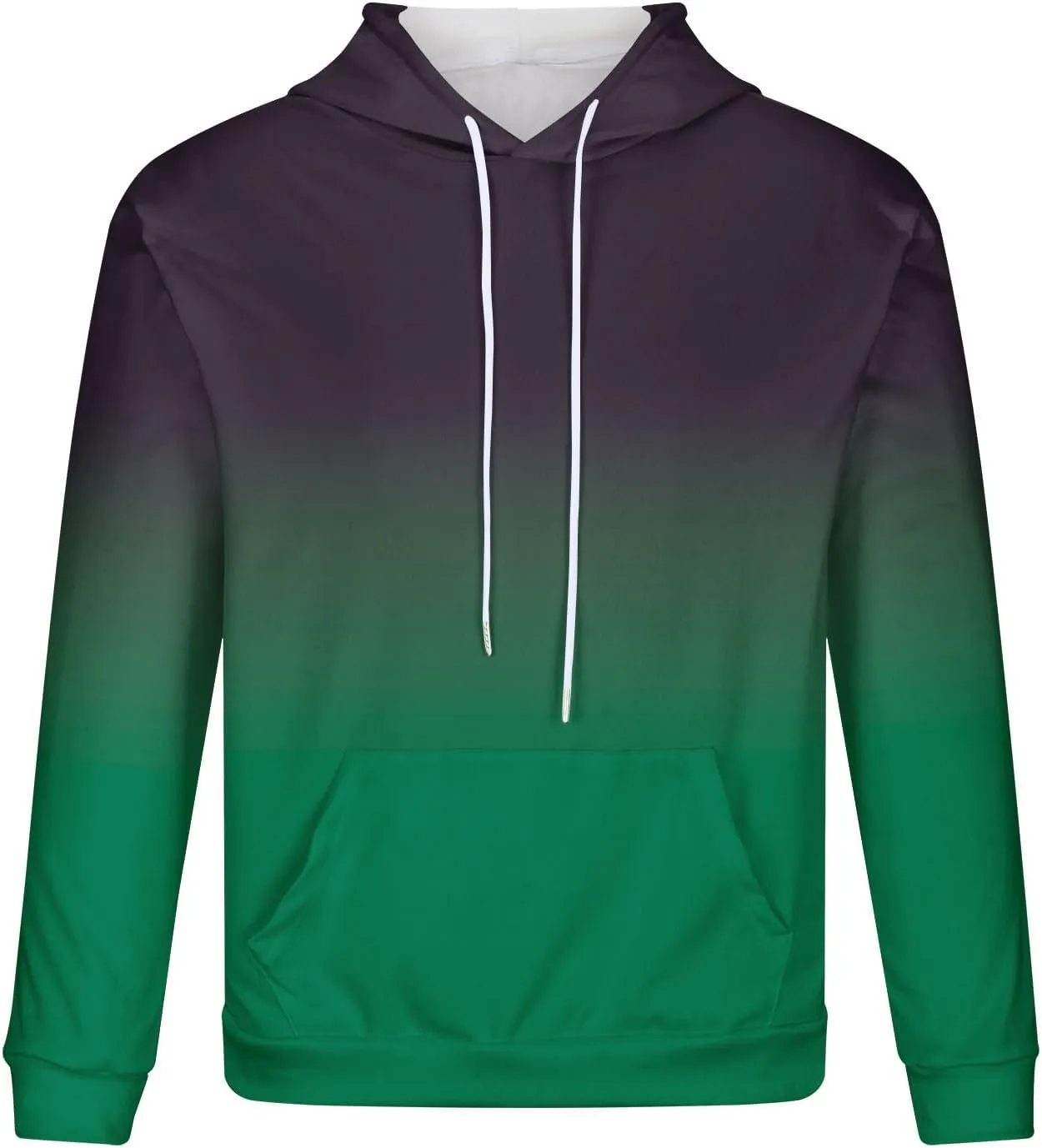 Men's Fashion Hoodies & Sweatshirts Casual Gradient Color Graphic Tee Shirts Long Sleeve Pullover Shirts With Pockets
