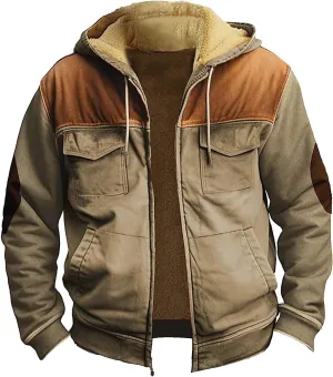 Men's Fashion Sweatshirts Coats Long Sleeve Zipper Hooded Classic Trendy Coat Hiking Travel for Men