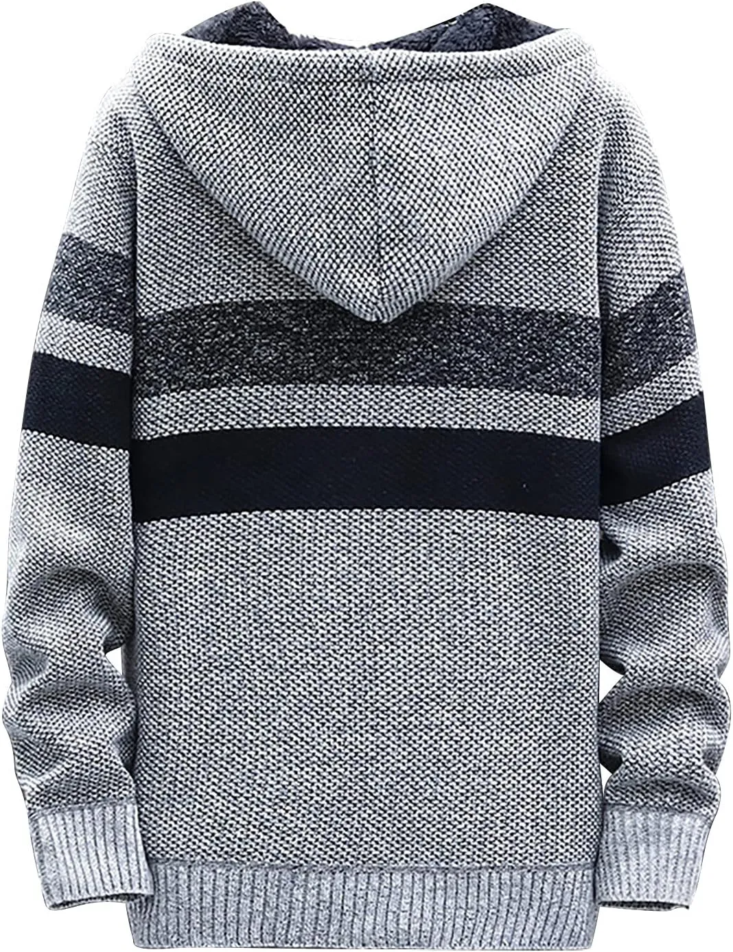 Men's Full-Zip Fleece Knitted Regular Fit Full Zip Cardigan Sweater with Soft Brushed Flannel Lining
