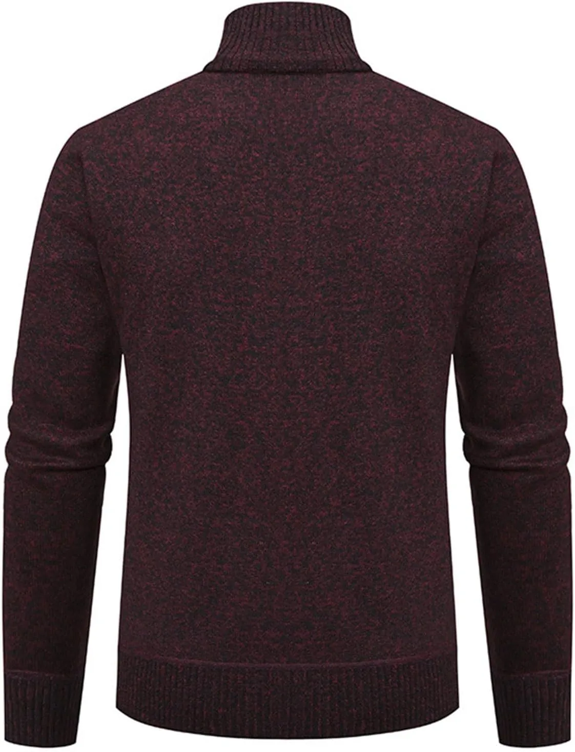 Mens Full Zipper Cardigan Sweater Stand Collar Thick Weave Pullover Thermal Knitted Tops Long Sleeve with Pockets
