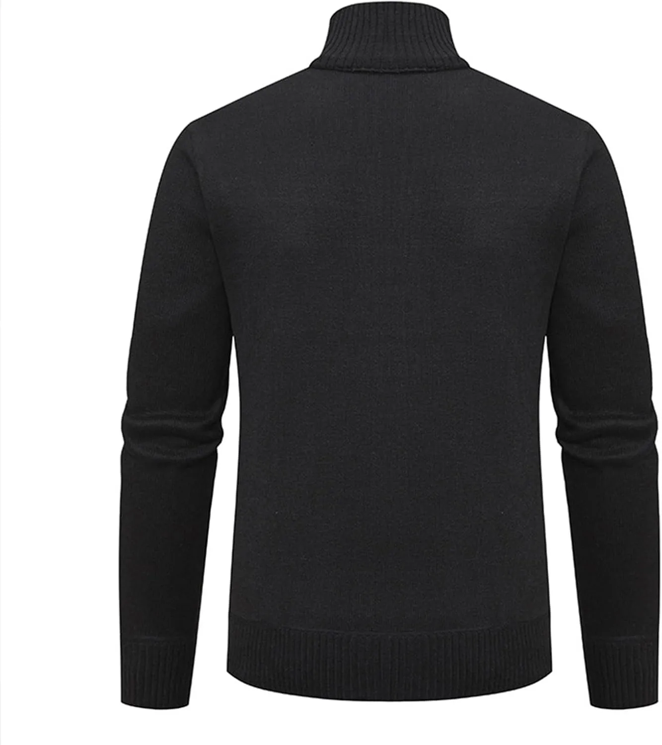 Mens Full Zipper Cardigan Sweater Stand Collar Thick Weave Pullover Thermal Knitted Tops Long Sleeve with Pockets