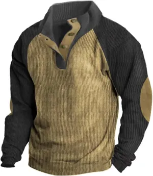 Men's Jumpers 1/4 Button Down Winter Warm Knit Polo Neck Pullover Tops Long Sleeve Soft Cozy Solid Knitwear Sweaters