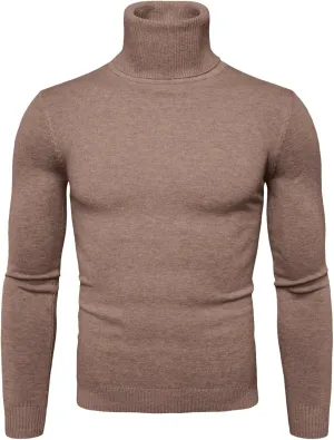 Men's Mock Turtleneck Lightweight Slim Fit Pullover Long Sleeve Solid Color Knitwear Casual Loose Oversize Sweater