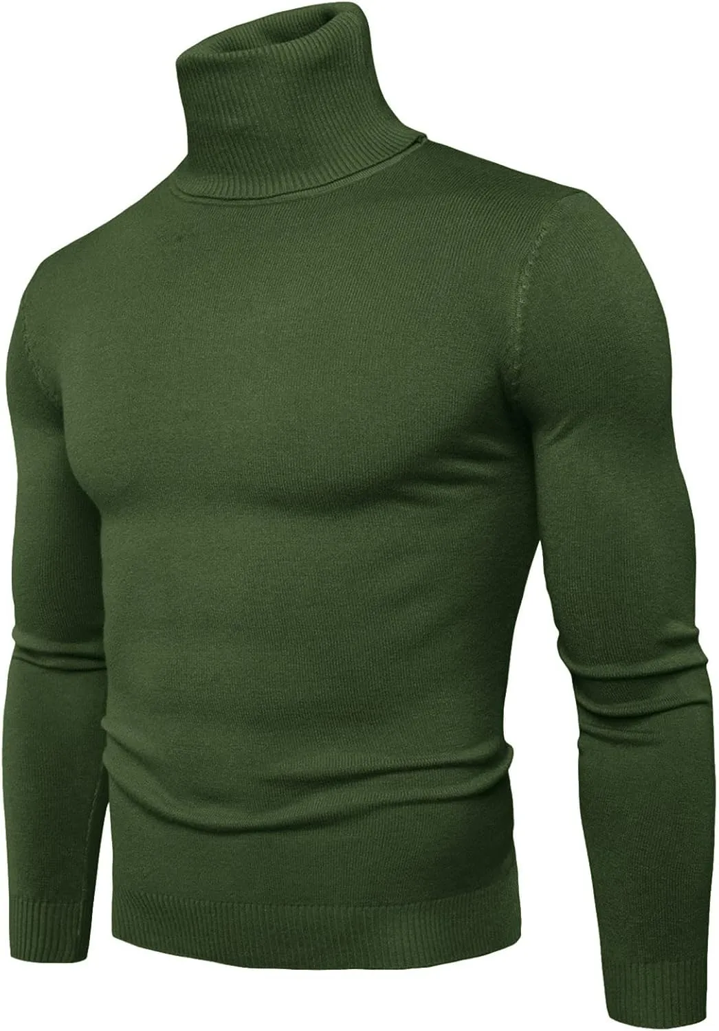 Men's Mock Turtleneck Lightweight Slim Fit Pullover Long Sleeve Solid Color Knitwear Casual Loose Oversize Sweater