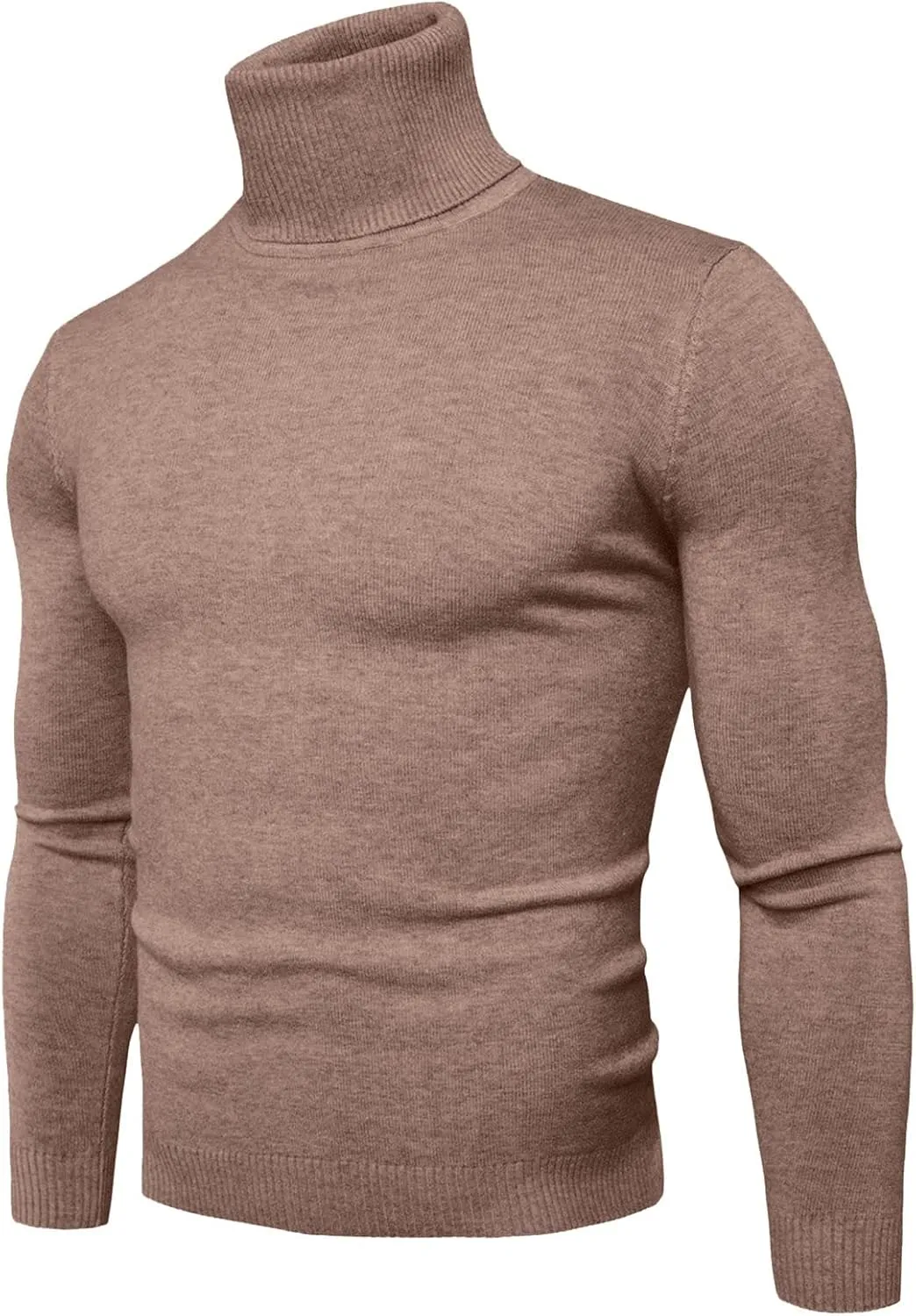 Men's Mock Turtleneck Lightweight Slim Fit Pullover Long Sleeve Solid Color Knitwear Casual Loose Oversize Sweater