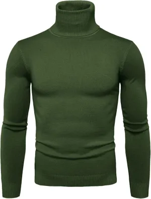 Men's Mock Turtleneck Lightweight Slim Fit Pullover Long Sleeve Solid Color Knitwear Casual Loose Oversize Sweater