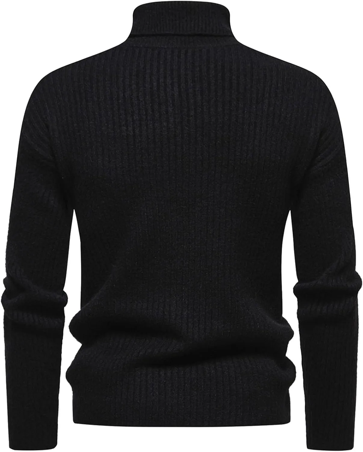 Men's Mock Turtleneck Sweater Slim Fit Lightweight Pullover Long Sleeve Solid Color Knitwear Ribbed Tops Fall Sweater