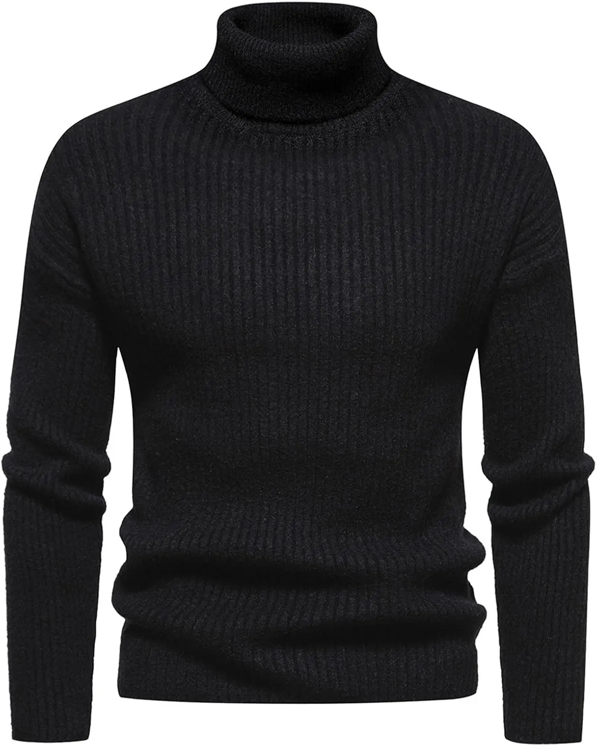 Men's Mock Turtleneck Sweater Slim Fit Lightweight Pullover Long Sleeve Solid Color Knitwear Ribbed Tops Fall Sweater