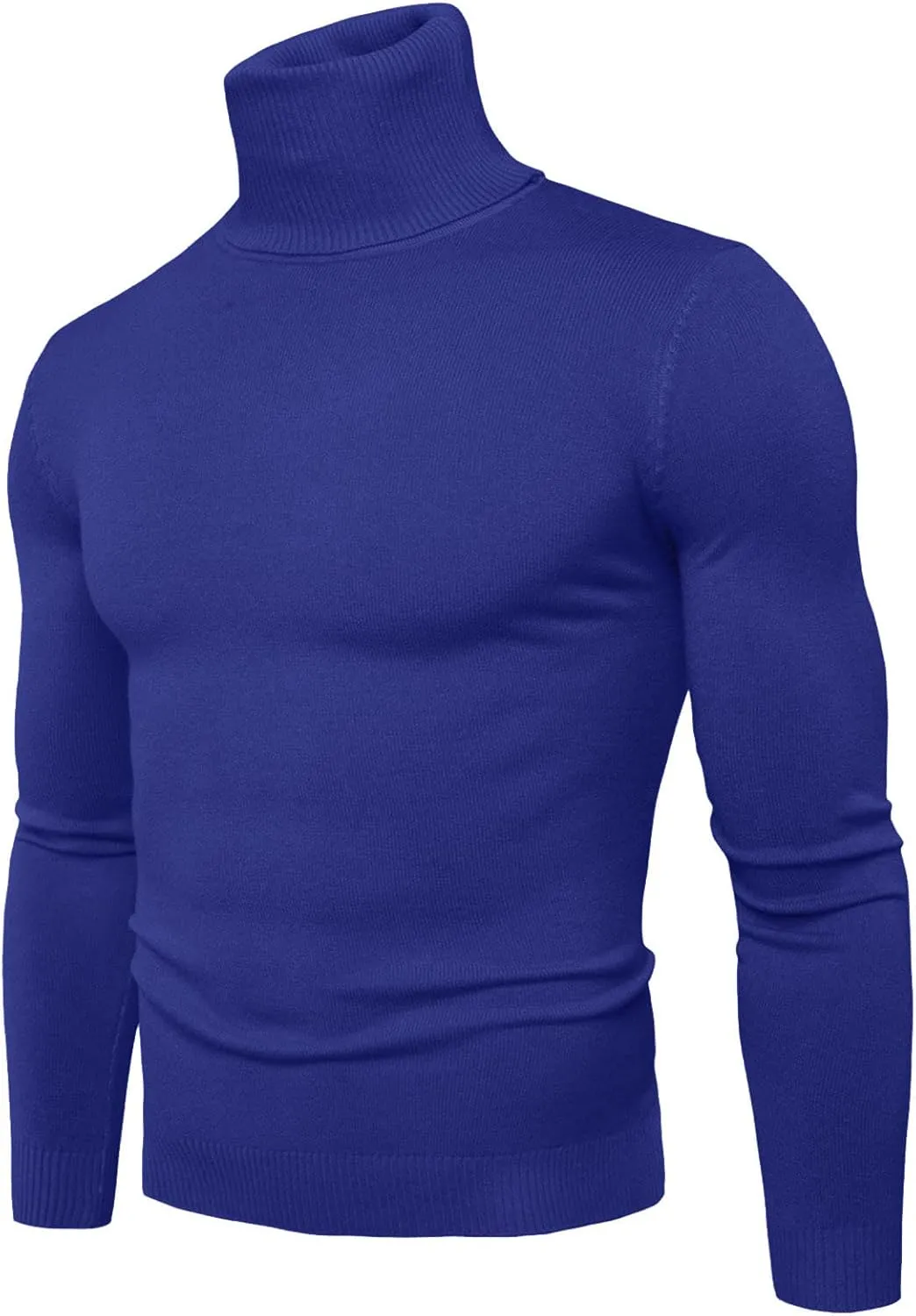 Men's Mock Turtleneck Sweater Slim Fit Lightweight Pullover Long Sleeve Solid Color Knitwear Ribbed Tops Fall Sweater